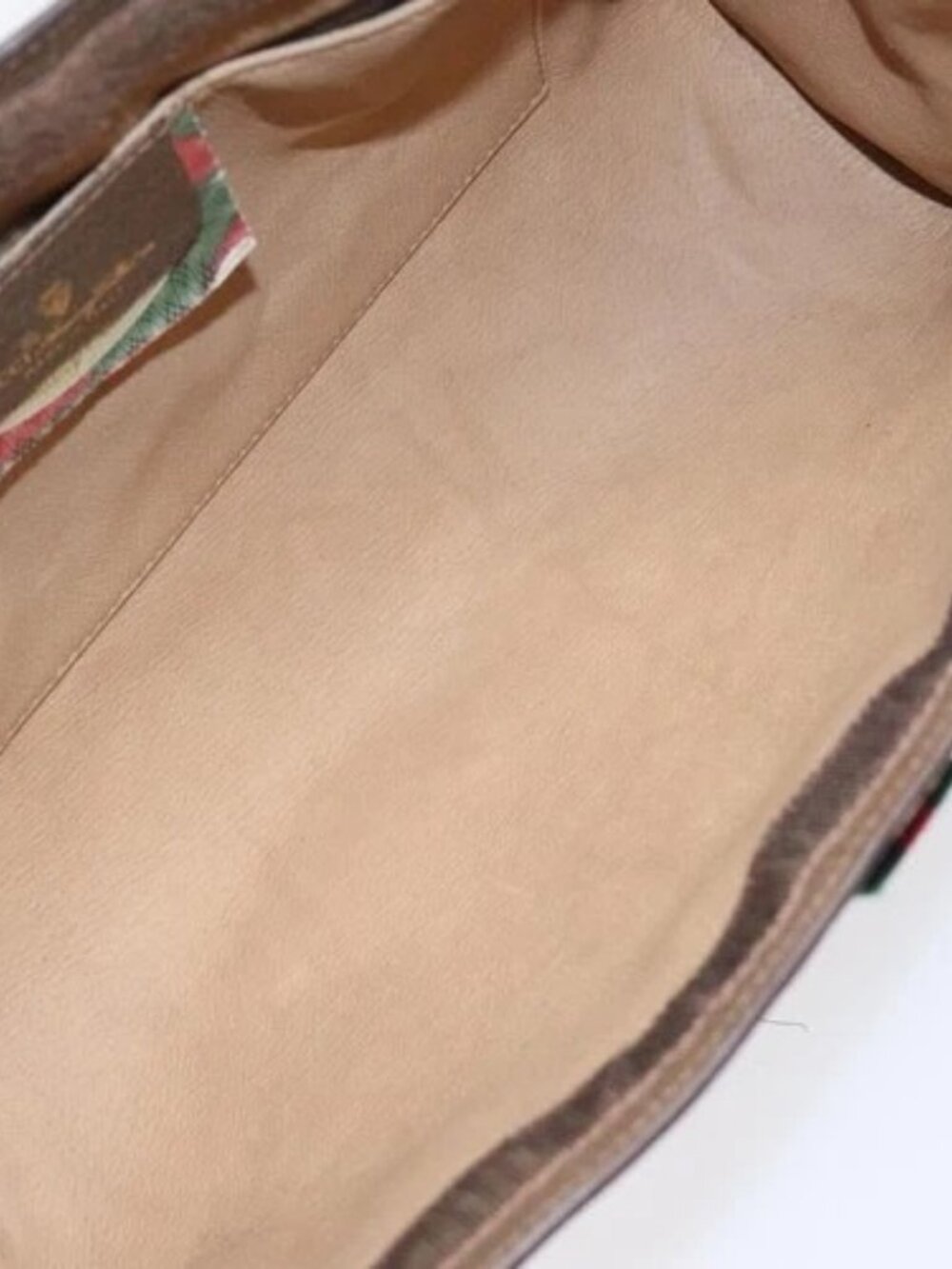 GUCCI GG Supreme Web Sherry Line Clutch Bag PVC Beige 89 01 033 Auth th5825 - Picture 9 of 15